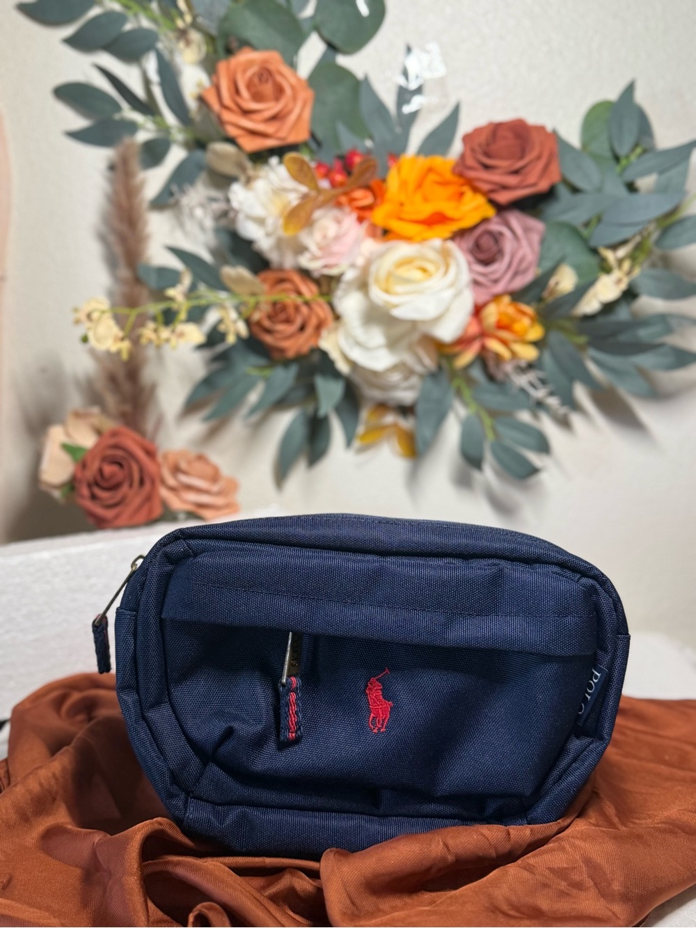 Polo by Ralph Lauren Navy Crossbody bag with red logo ♥️